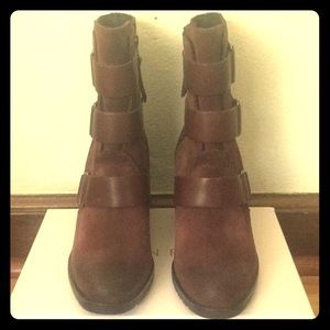 Maroon Purple Sorel heeled boots